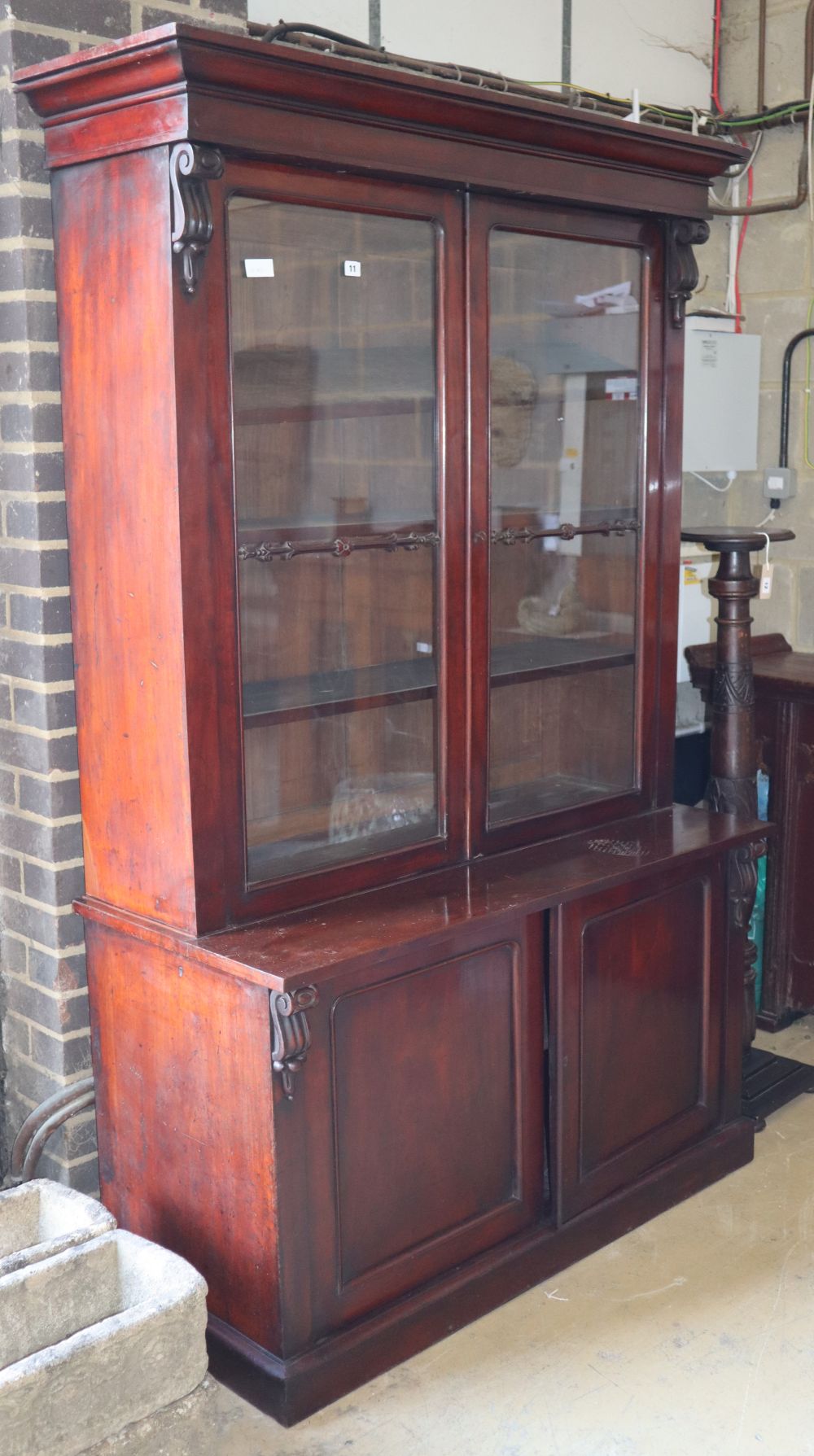 A William IV mahogany library bookcase, W.122cm, D.55cm, H.198cm